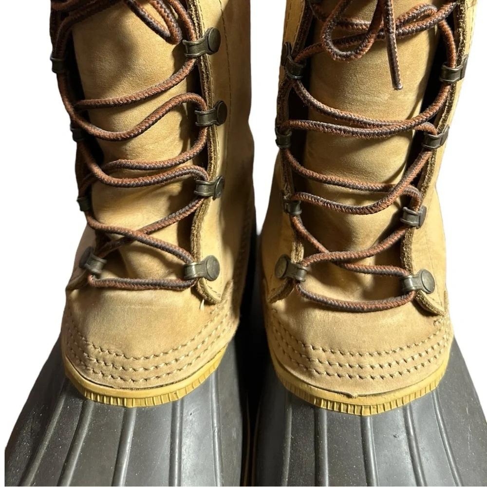 L.L.Bean‎ Hunting Boots Men 7 Duck Brown black Leather Waterproof Steel Shank